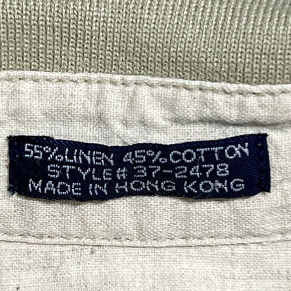 VINTAGE Panhandle Slim Polo Shirt Men's XL Beige Linen Blend Breathable Pullover - Picture 5 of 16